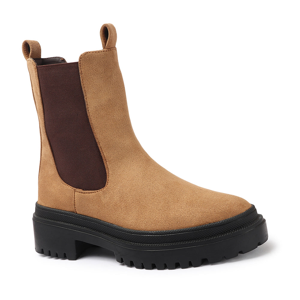 Women Block-Heeled Chelsea Slip-on Boots