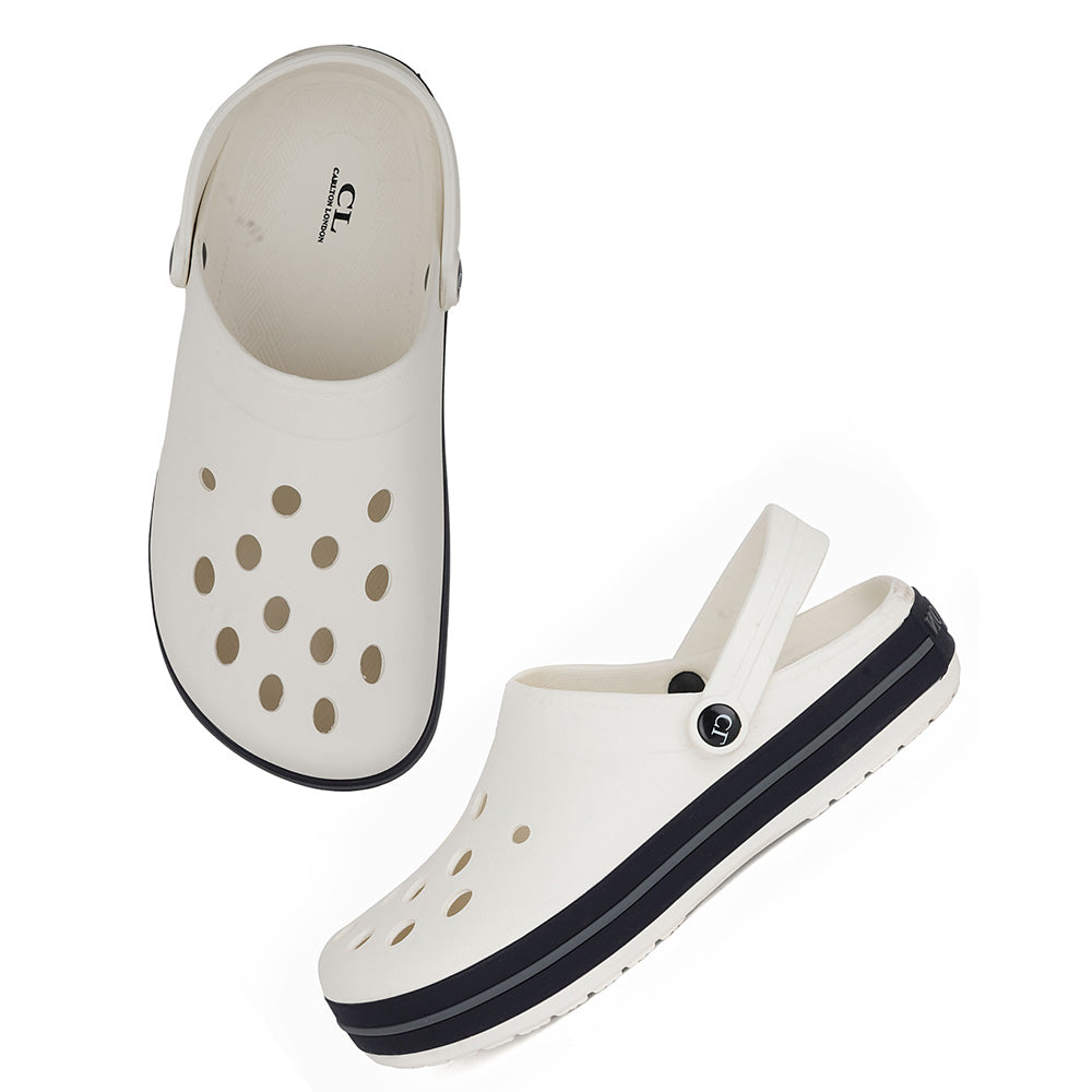Men Classic Striped Sole Perforated Clogs