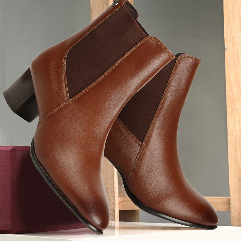 Women Casual Block-Heeled Chelsea Boots