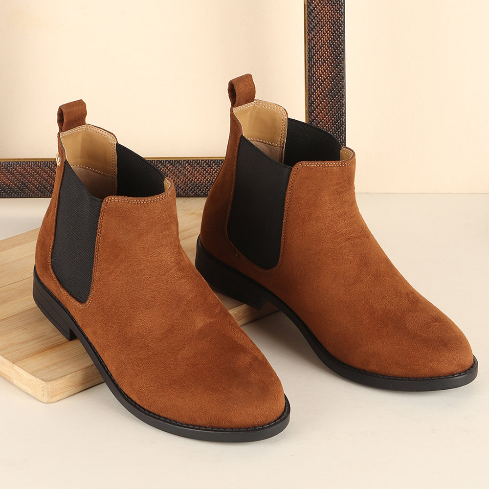 Women Casual Block-Heeled Chelsea Boots