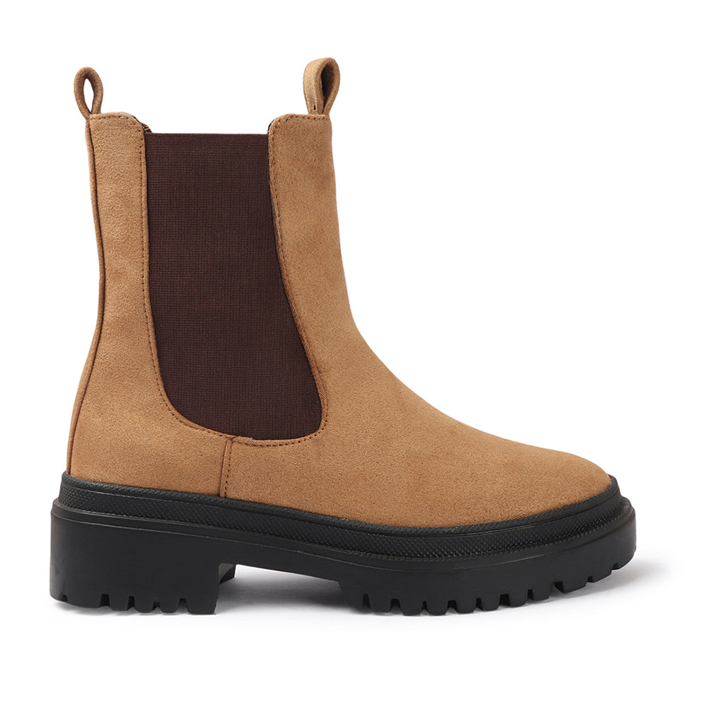 Women Block-Heeled Chelsea Slip-on Boots