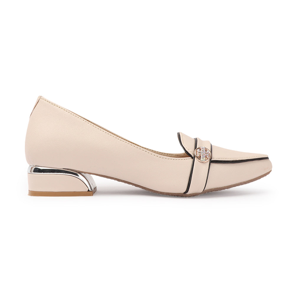 Women Solid Slip-On Block Heel Pump