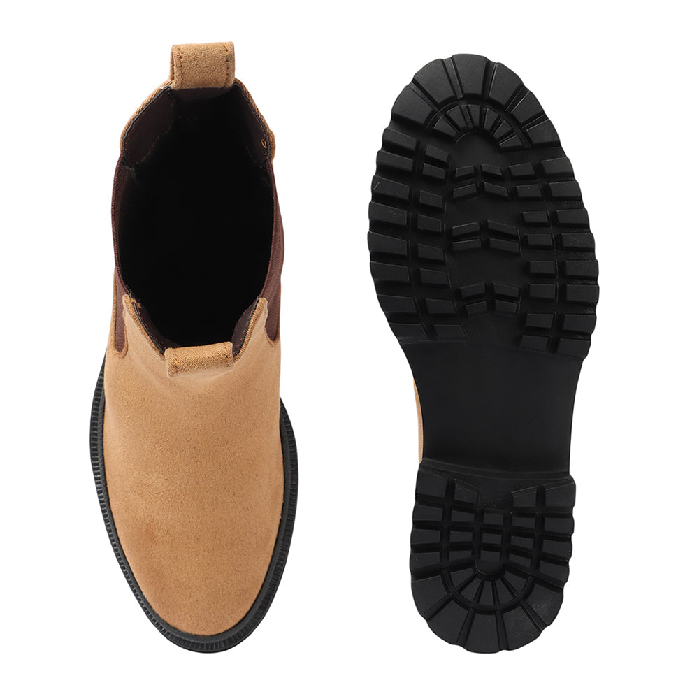 Women Block-Heeled Chelsea Slip-on Boots