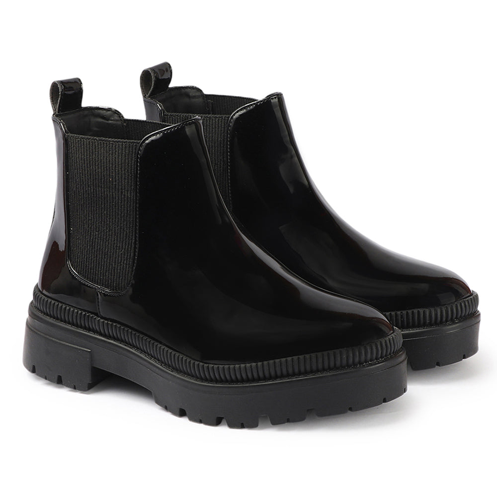 Women Block-Heeled Chelsea Slip-on Boots