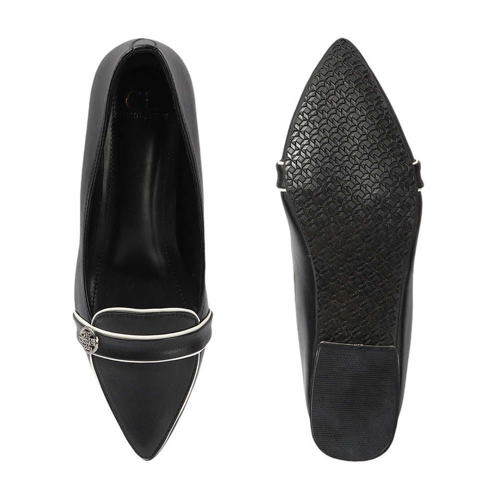 Women Solid Slip-On Block Heel Pump