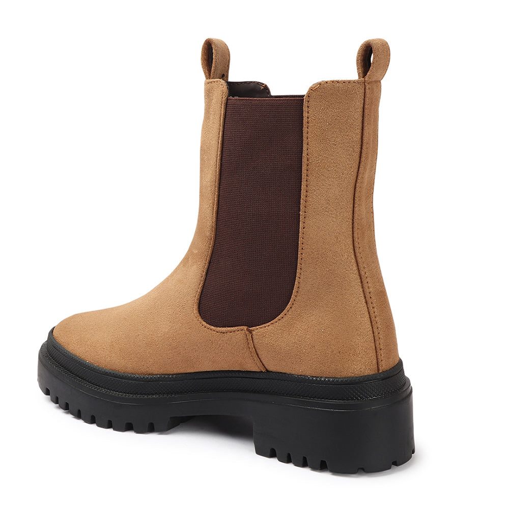 Women Block-Heeled Chelsea Slip-on Boots