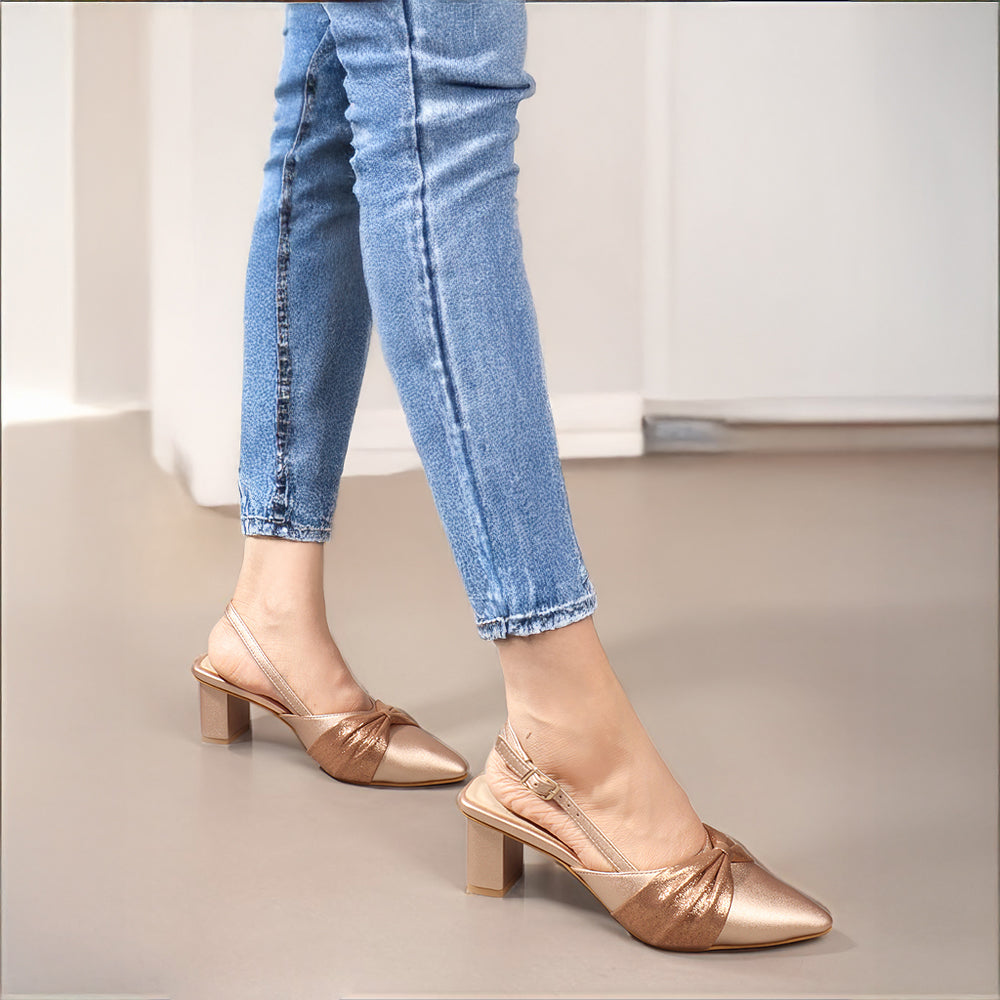 Women Embellished Party Block Sandals with Slingback Buckle