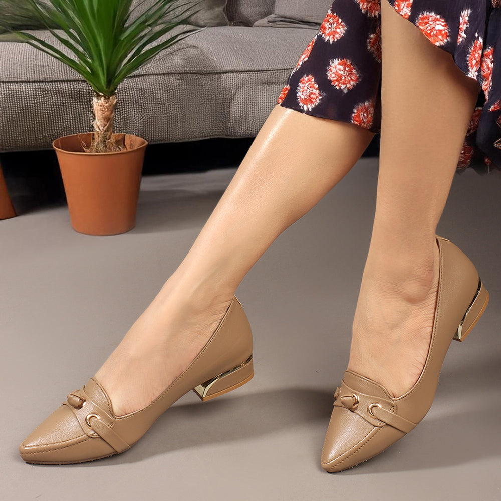 Women Solid Slip-On Block Heel Pump