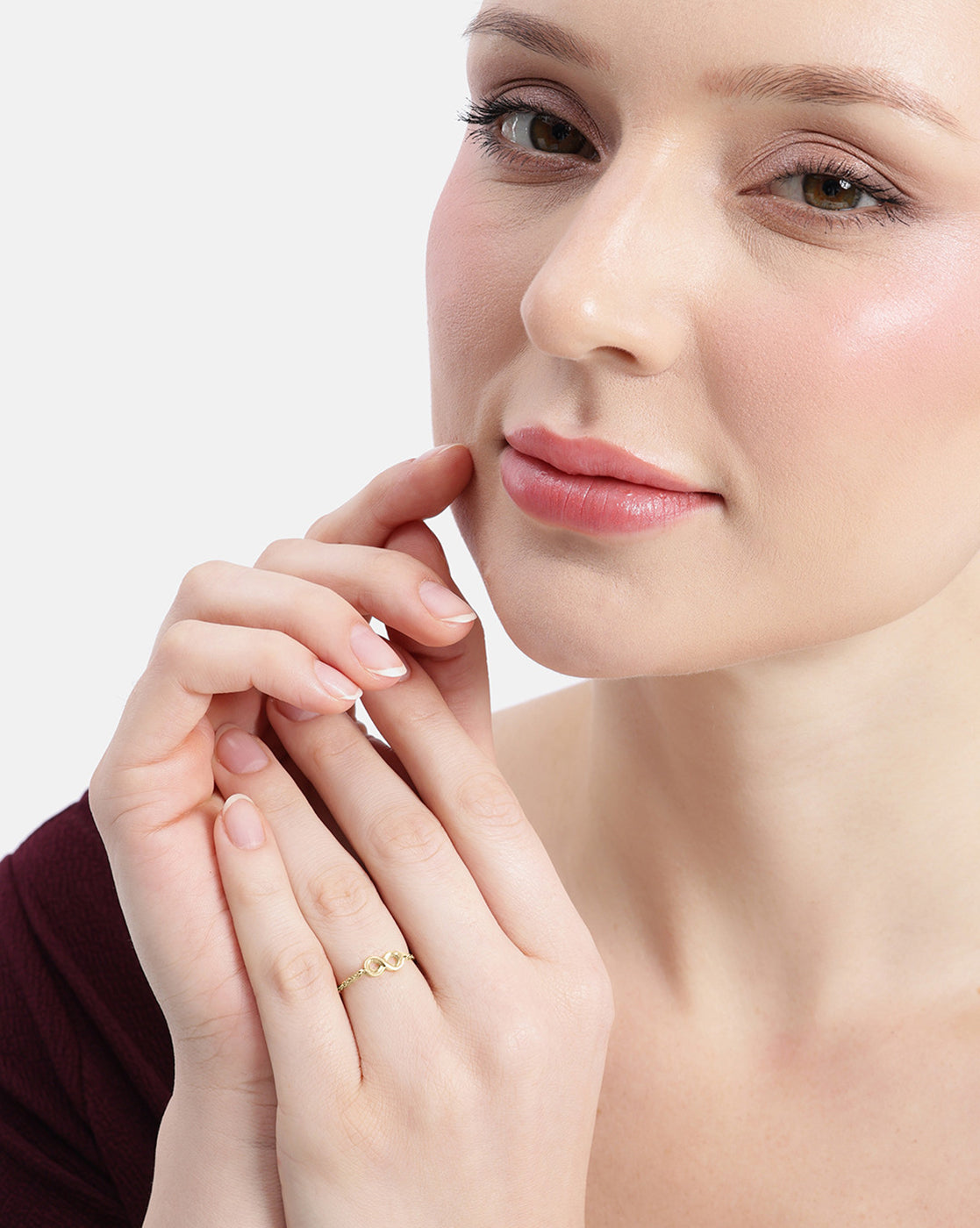 18kt Gold Plated Infinity Adjustable Chain Ring