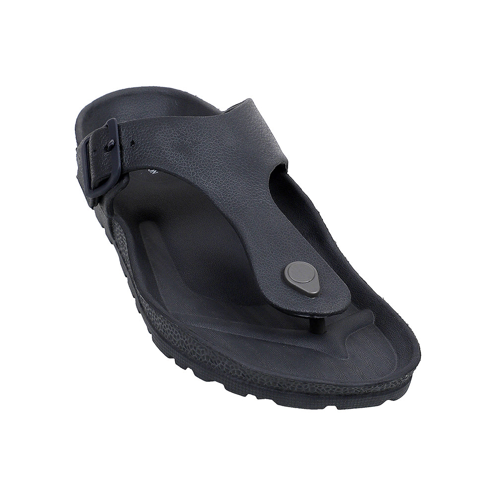 Men Solid Thong Slide with Adjustable Strap