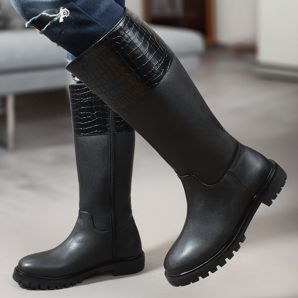 Women Block-Heeled Winter Long Boots