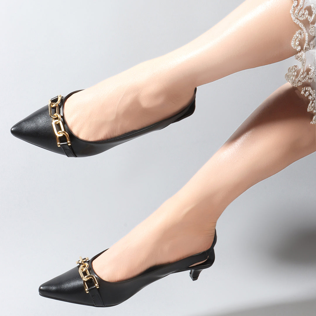 Women's Pointed Toe Kitten Heeled Sandal – Carlton London Online