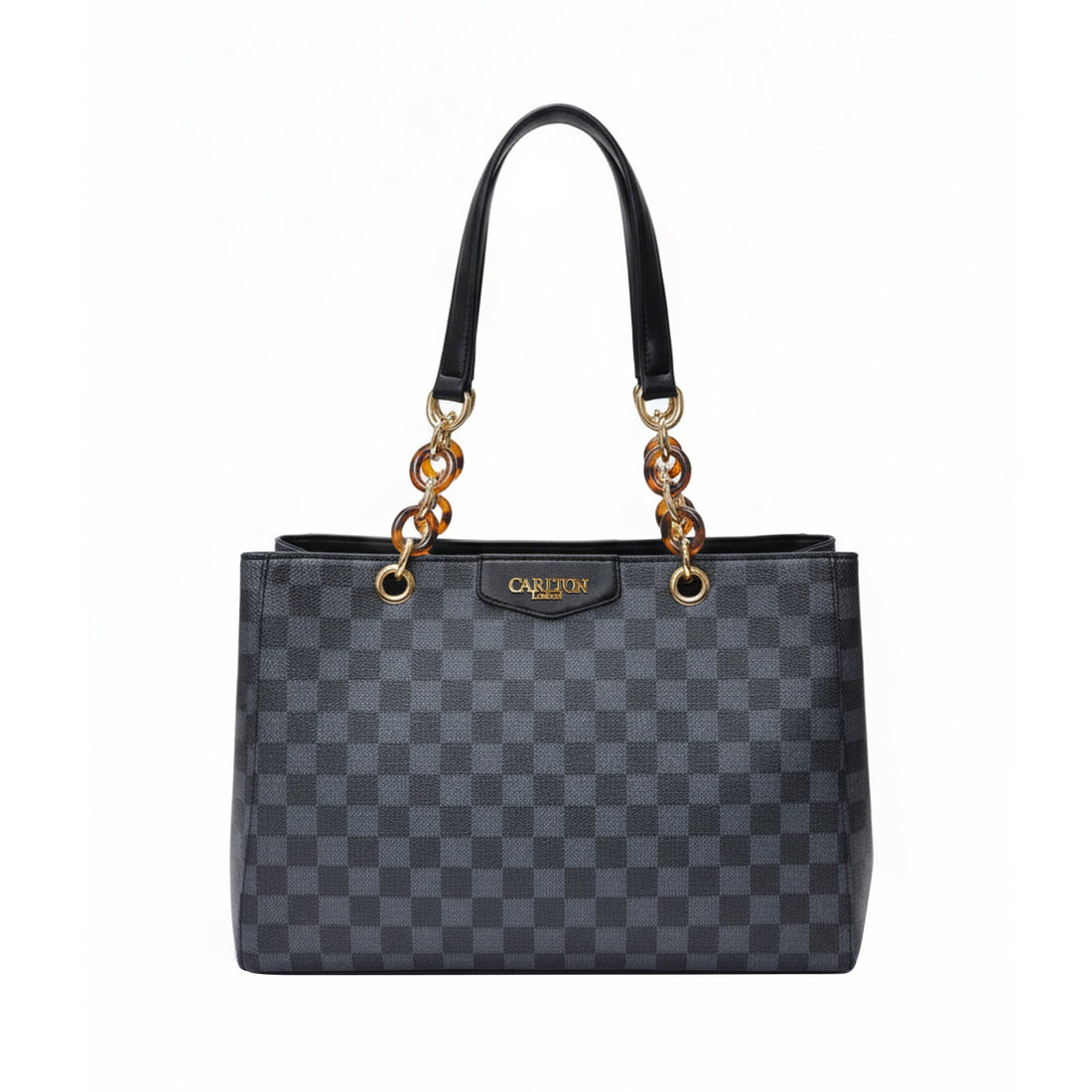 Carlton London Daphne Black Printed Tote Bag CLLP 1062 BLACK