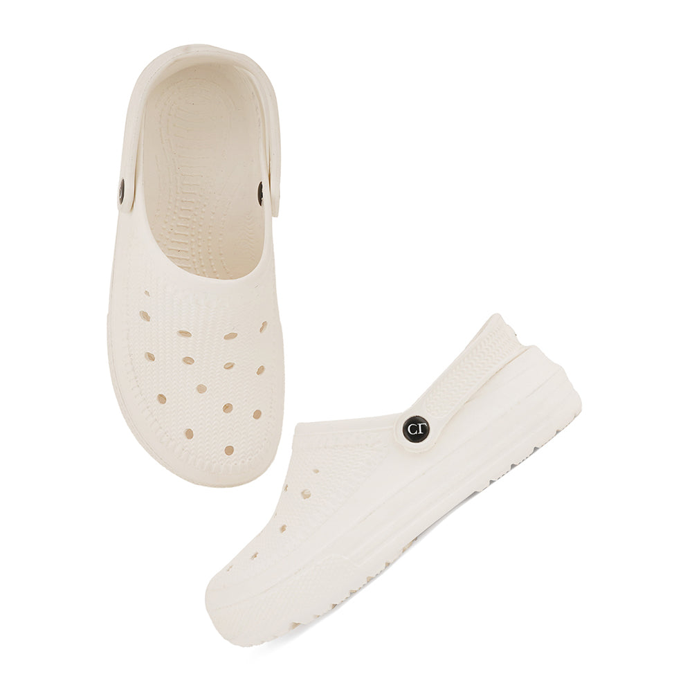 Men Sculpted Perforated Comfort Clogs with Back Strap
