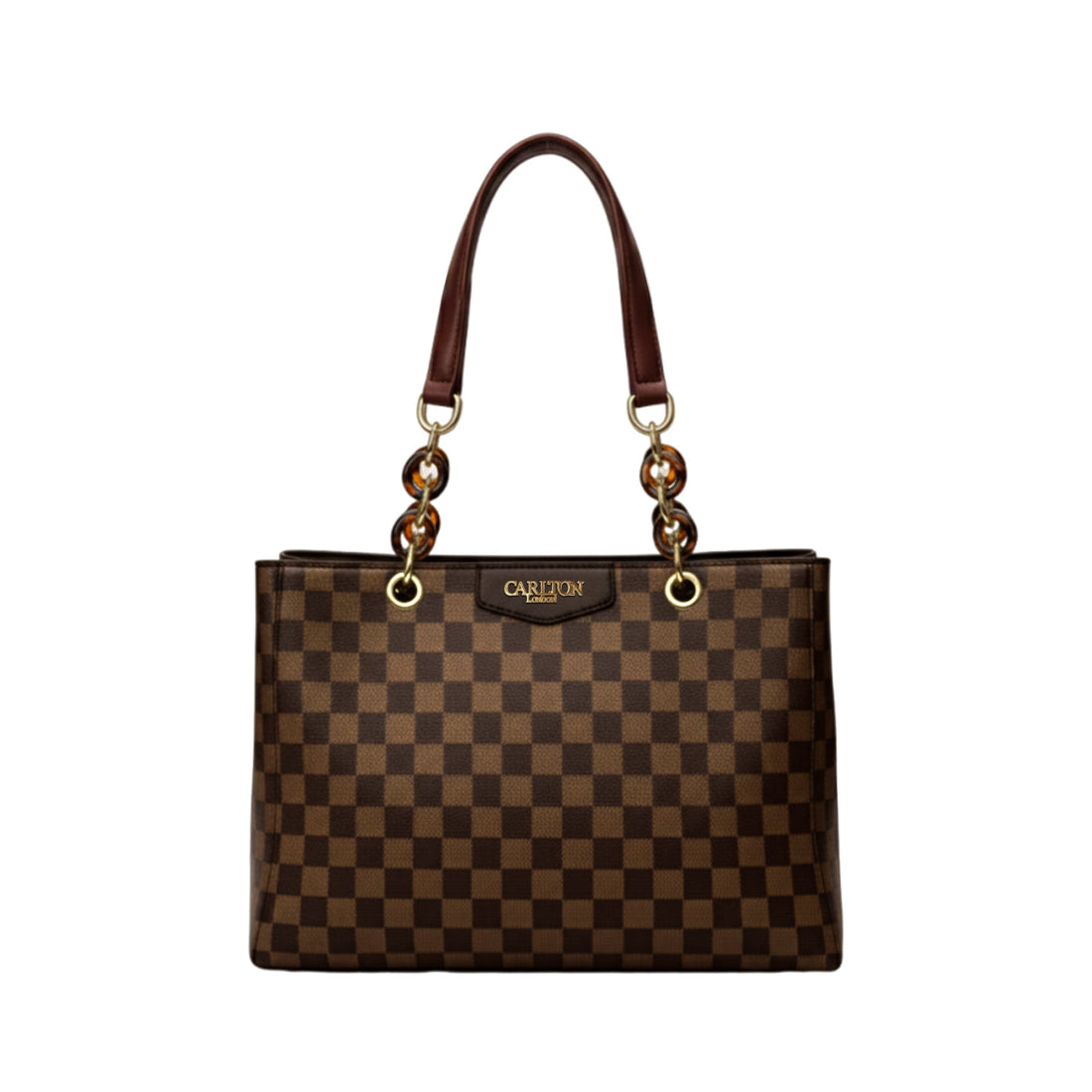 Carlton London Daphne Brown Printed Tote Bag CLLP 1062 BROWN