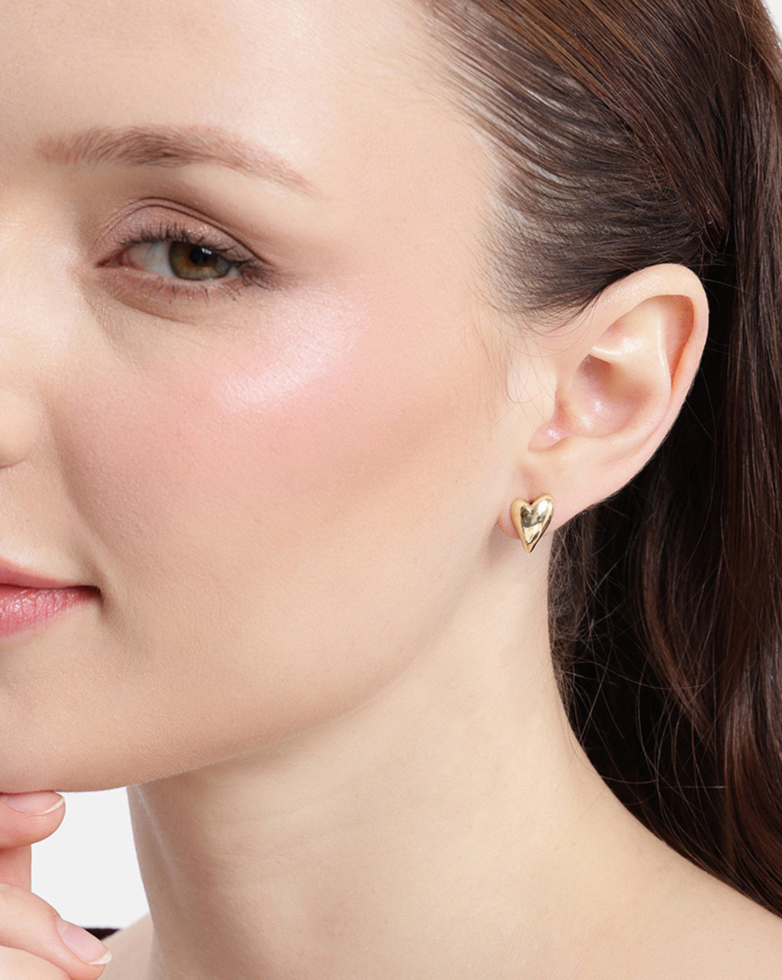 18kt Gold Plated Heart Half Hoop Earring