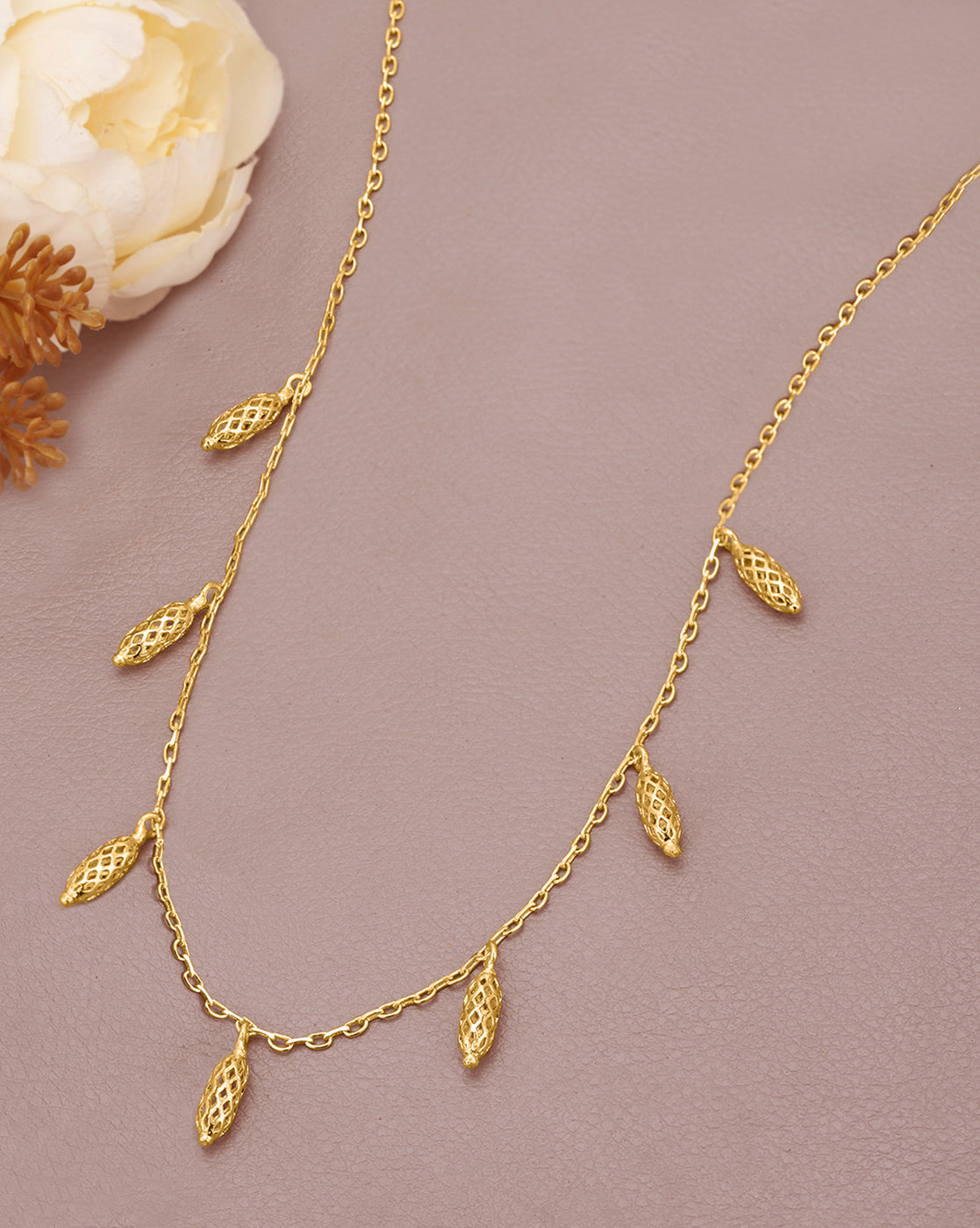 Gold Plated Vintage Filigree Charm Necklace