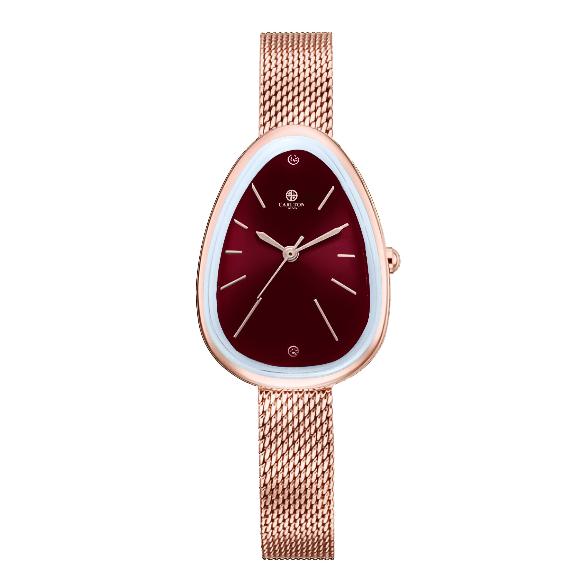 Carlton London Eleanor Women Marron Dial Stainless Steel Watch - CLWEL-BRY
