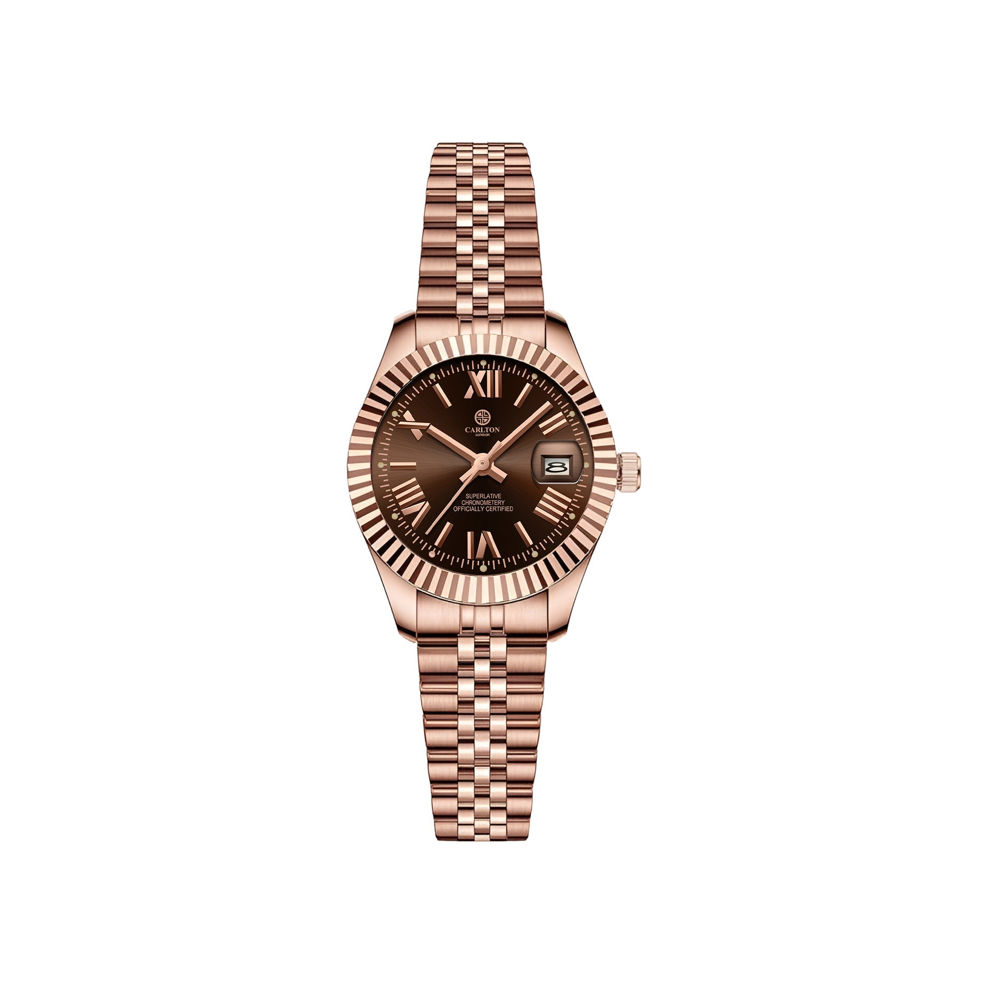 Harper: Mini Brown Stainless Steel Women Analog Watch CLRLW-003