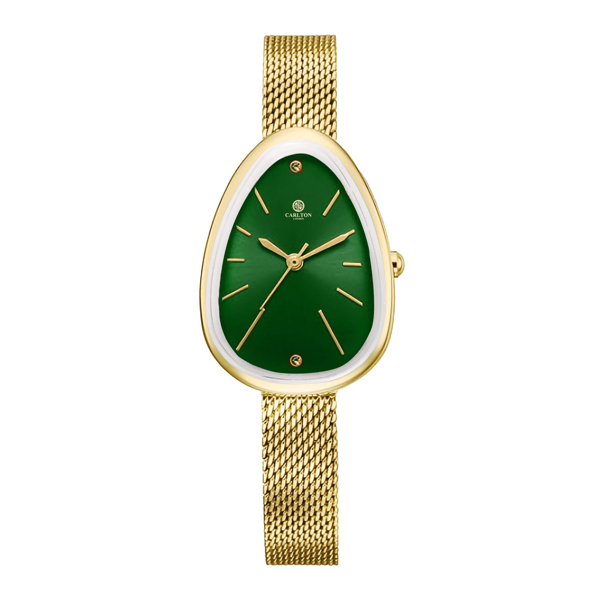 Carlton London Eleanor Women Golden Green Stainless Steel Watch - CLWEL-GG