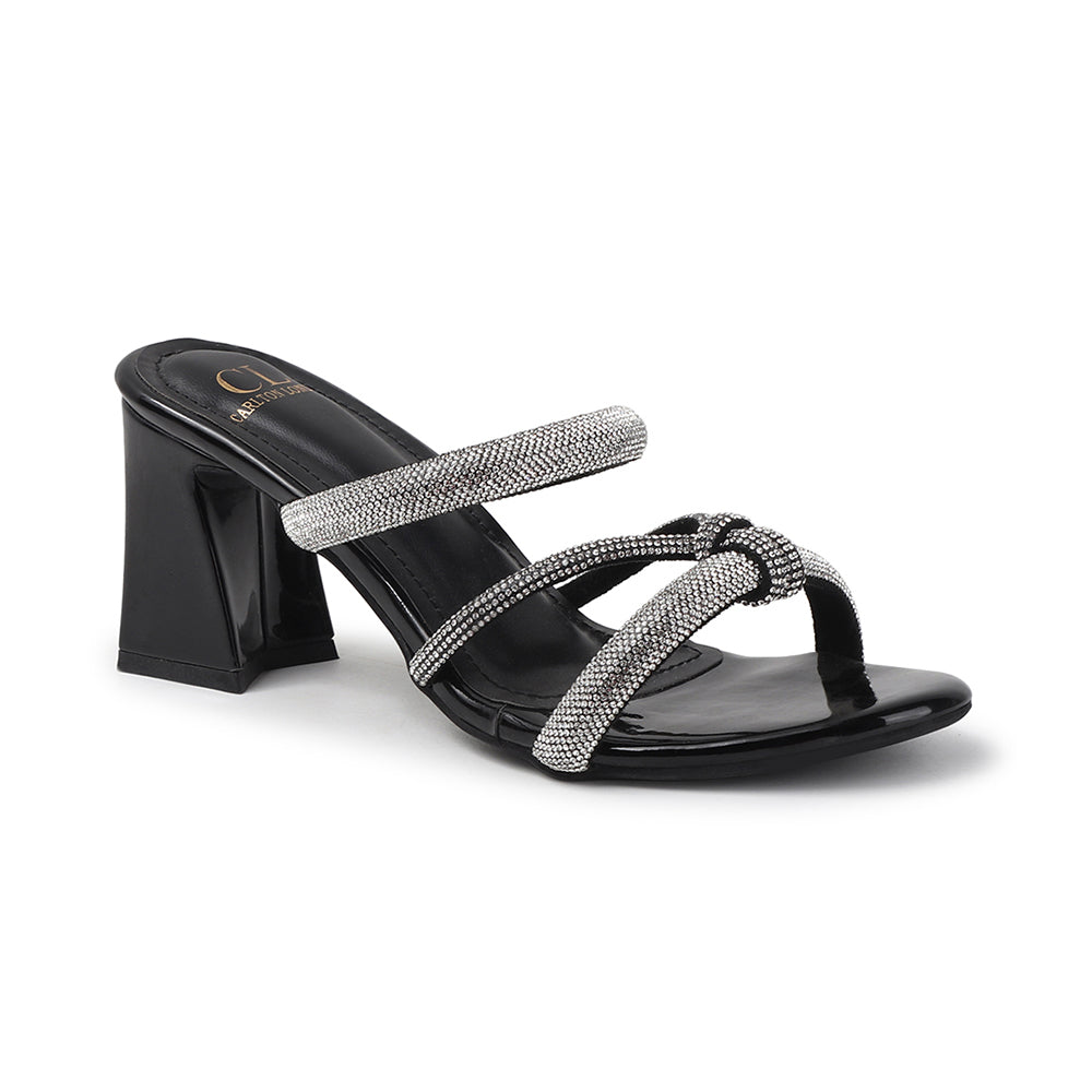 Lustrous Knot Strap Block Heel Women&