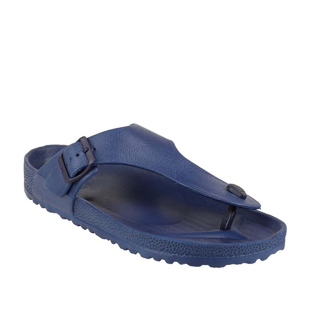 Men Solid Thong Slide with Adjustable Strap