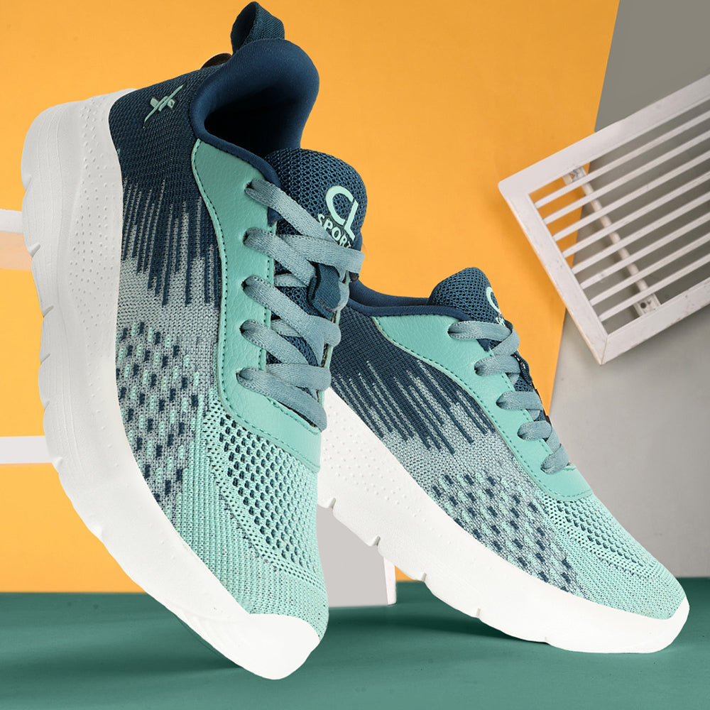 Women Mesh Flyknit Technology Lace-Up Sports Shoes