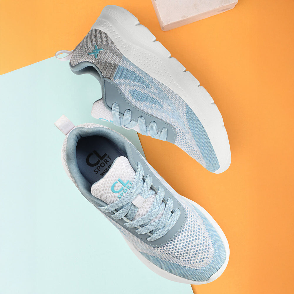 Women Mesh Flyknit Technology Lace-Up Sports Shoes