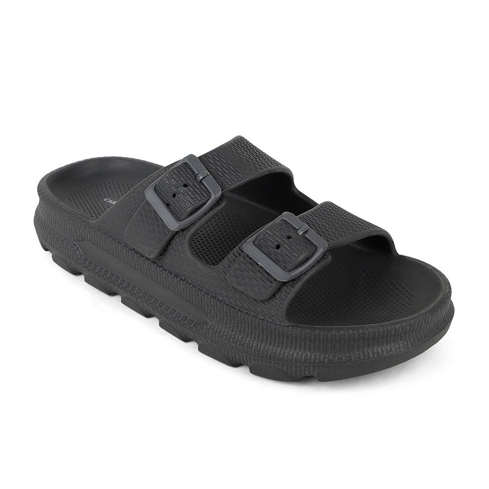 Men Textured Dual Strap Comfort Sliders