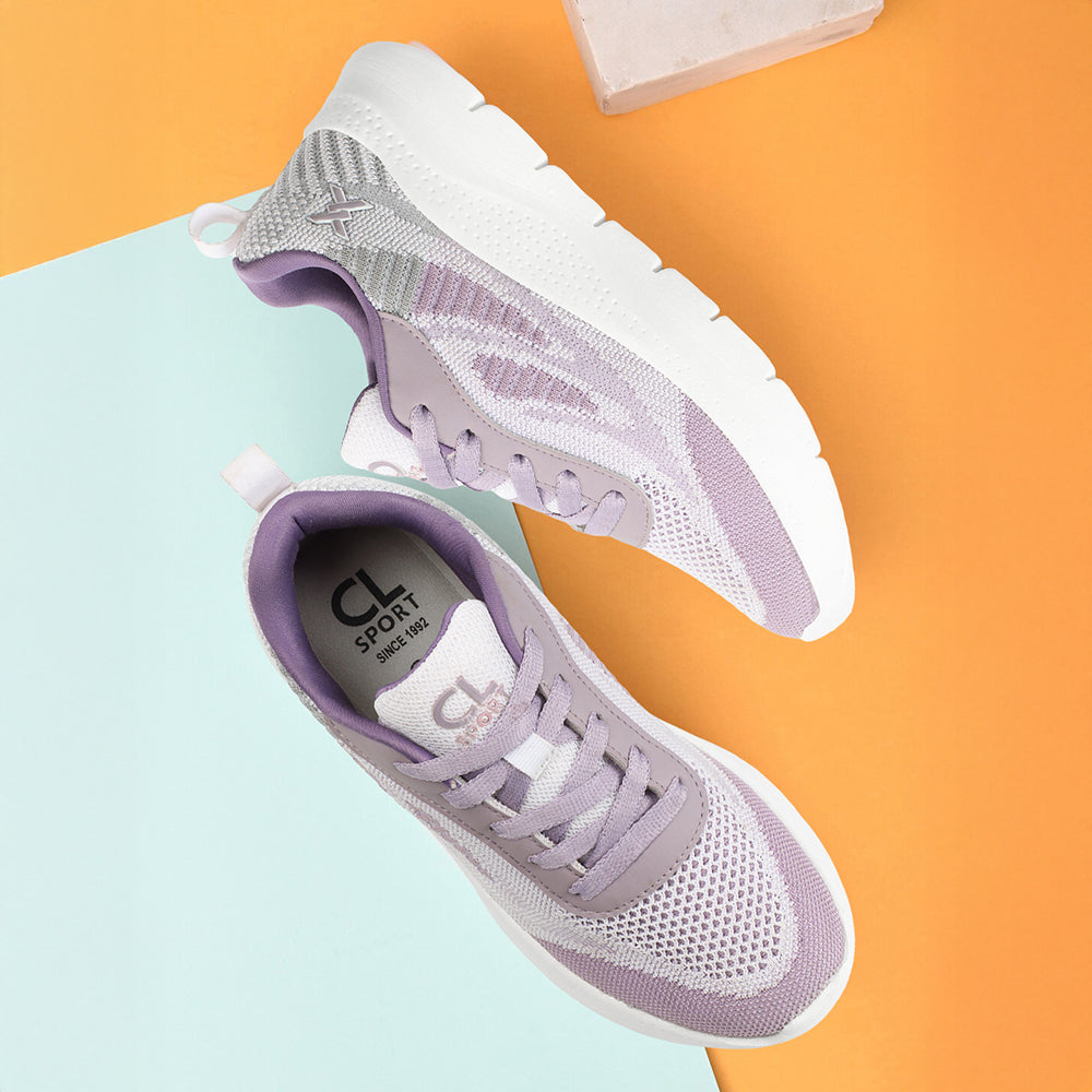 Women Mesh Flyknit Technology Lace-Up Sports Shoes