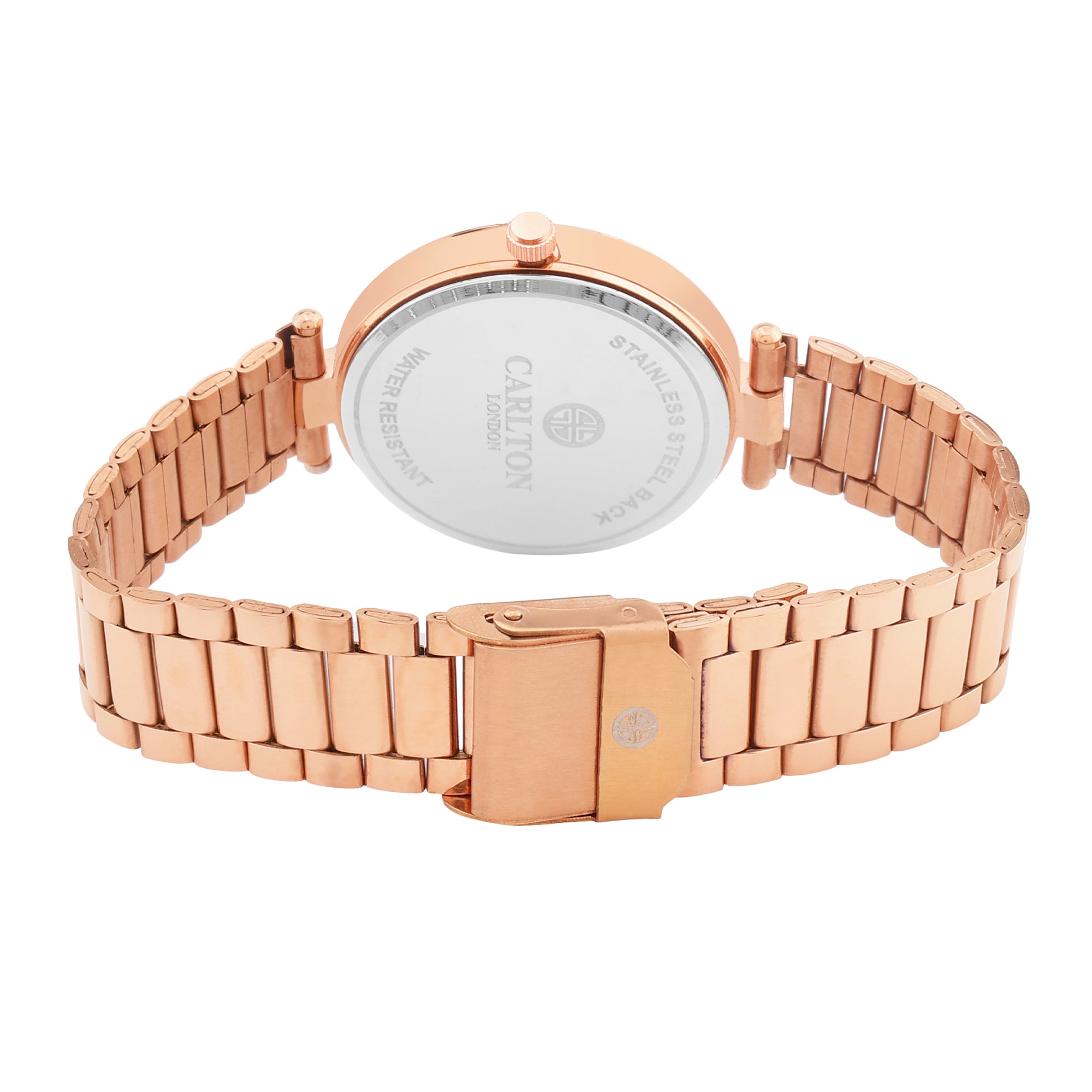 Carlton London Sabrina Rose Gold/Blue Analog Watch - CLRGSBLU
