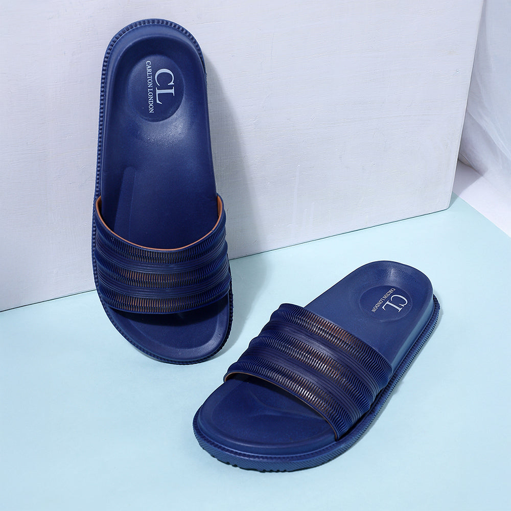 Men Textured Comfort Slip On Slider