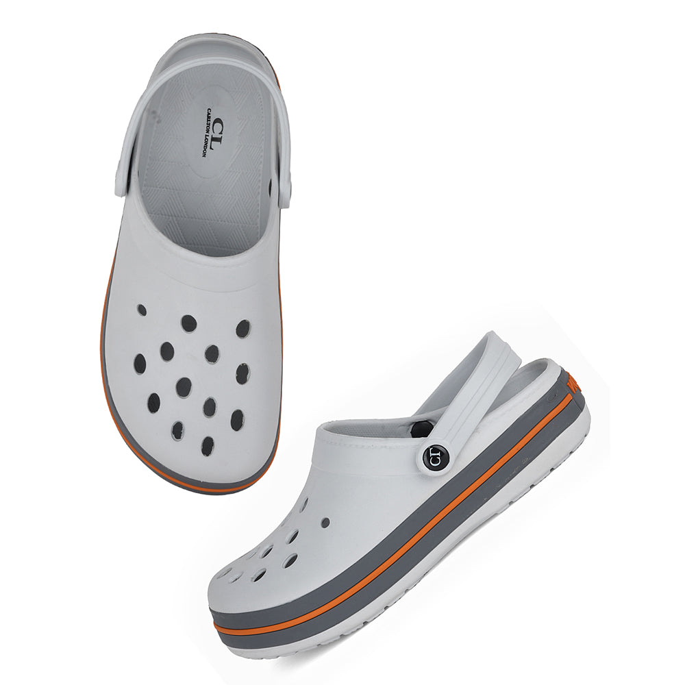 Men Classic Striped Sole Perforated Clogs