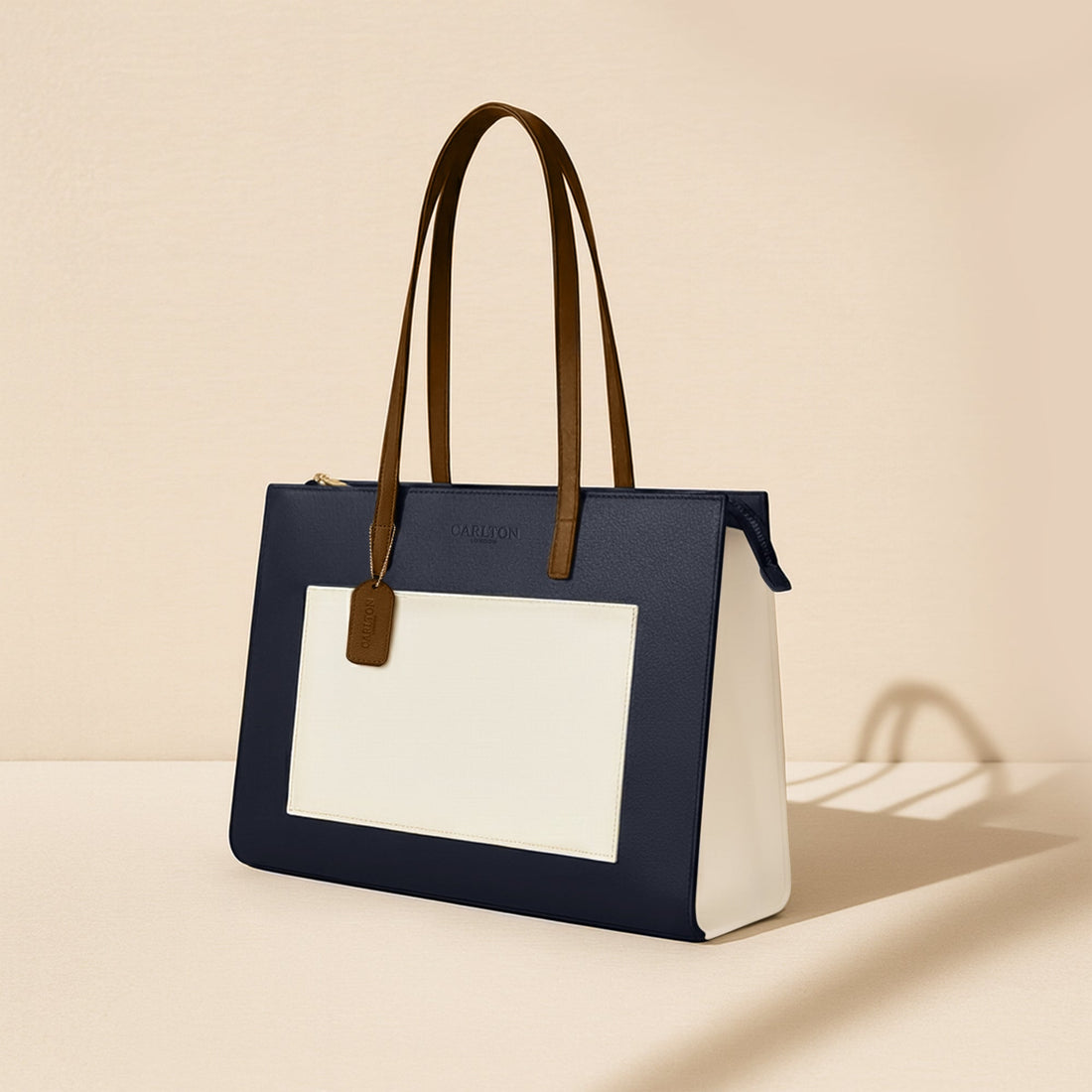 Carlton London Selene Structured Blue Tote Bag CLHB 12