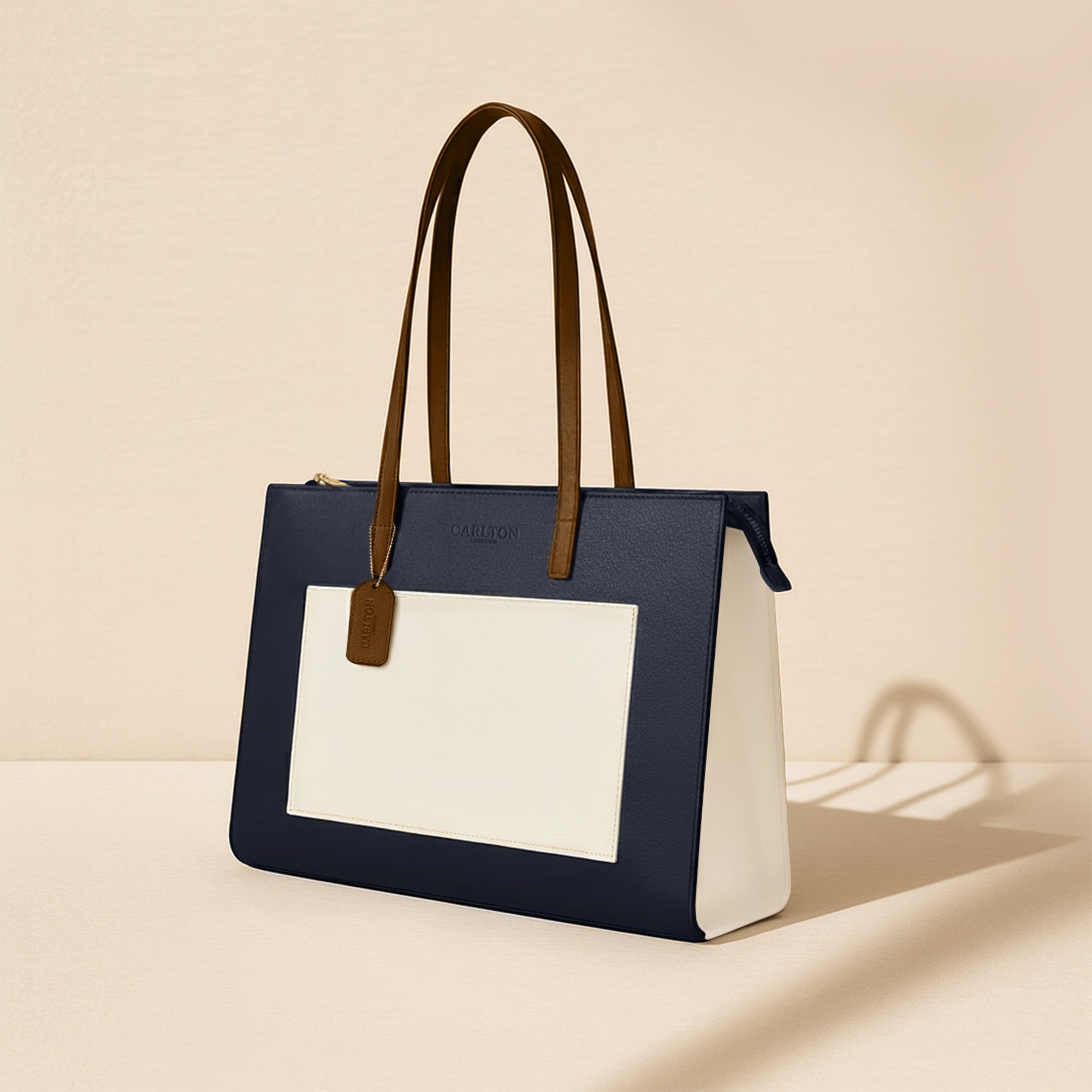 Carlton London Selene Structured Blue Tote Bag CLHB 12