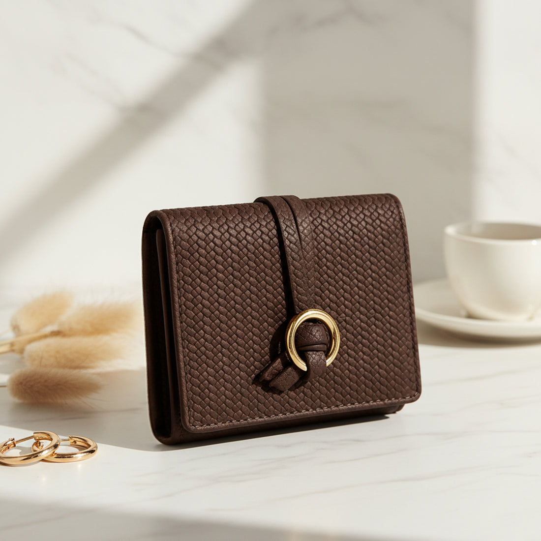 Carlton London Estelle Two Fold Textured Wallet Brown CLHB 36