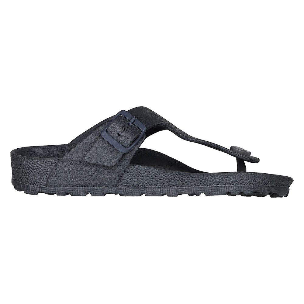 Men Solid Thong Slide with Adjustable Strap