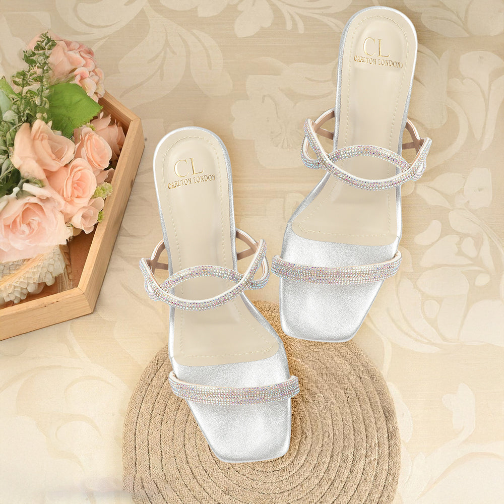 Women Embellished Party Kitten Sandals