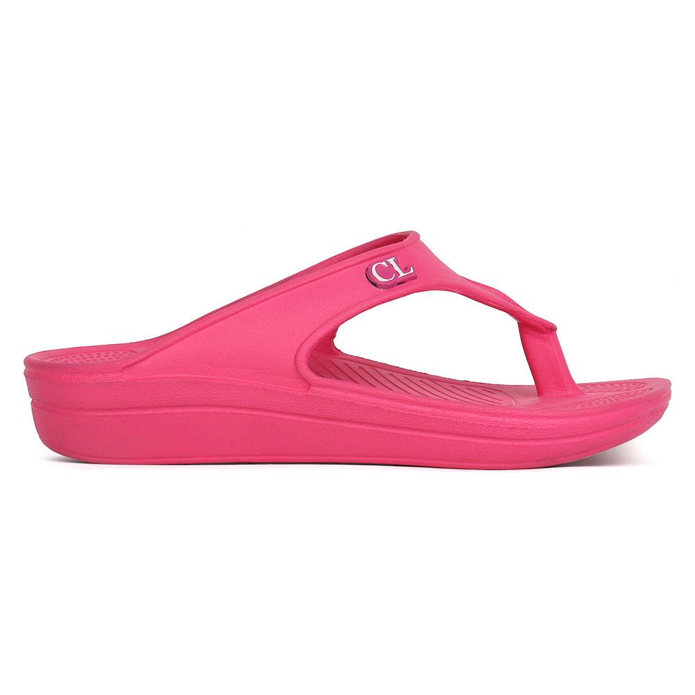 Women Fuchsia Comfortable Wedge Flip Flops