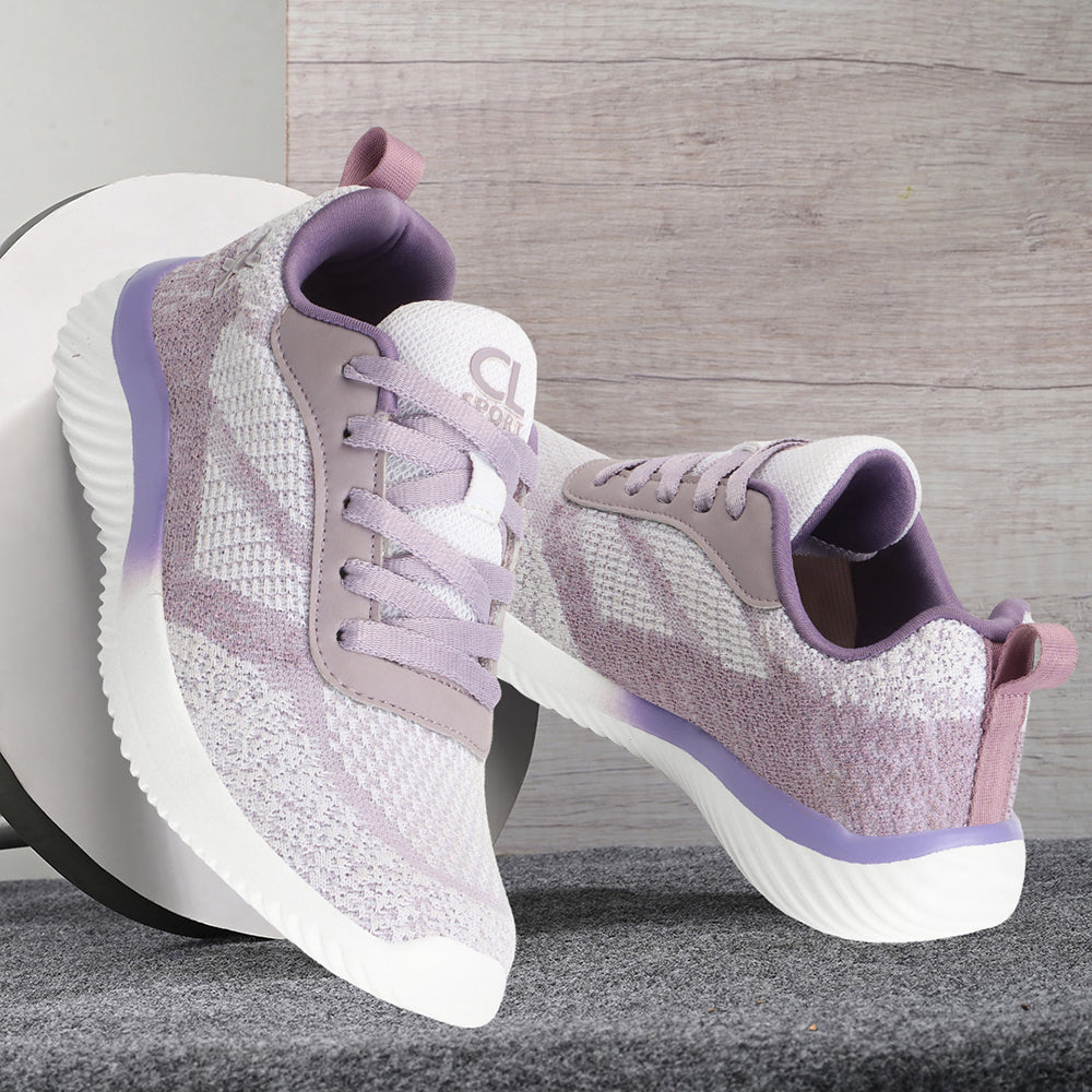 Women Mesh Flyknit Technology Lace-Up Sports Shoes
