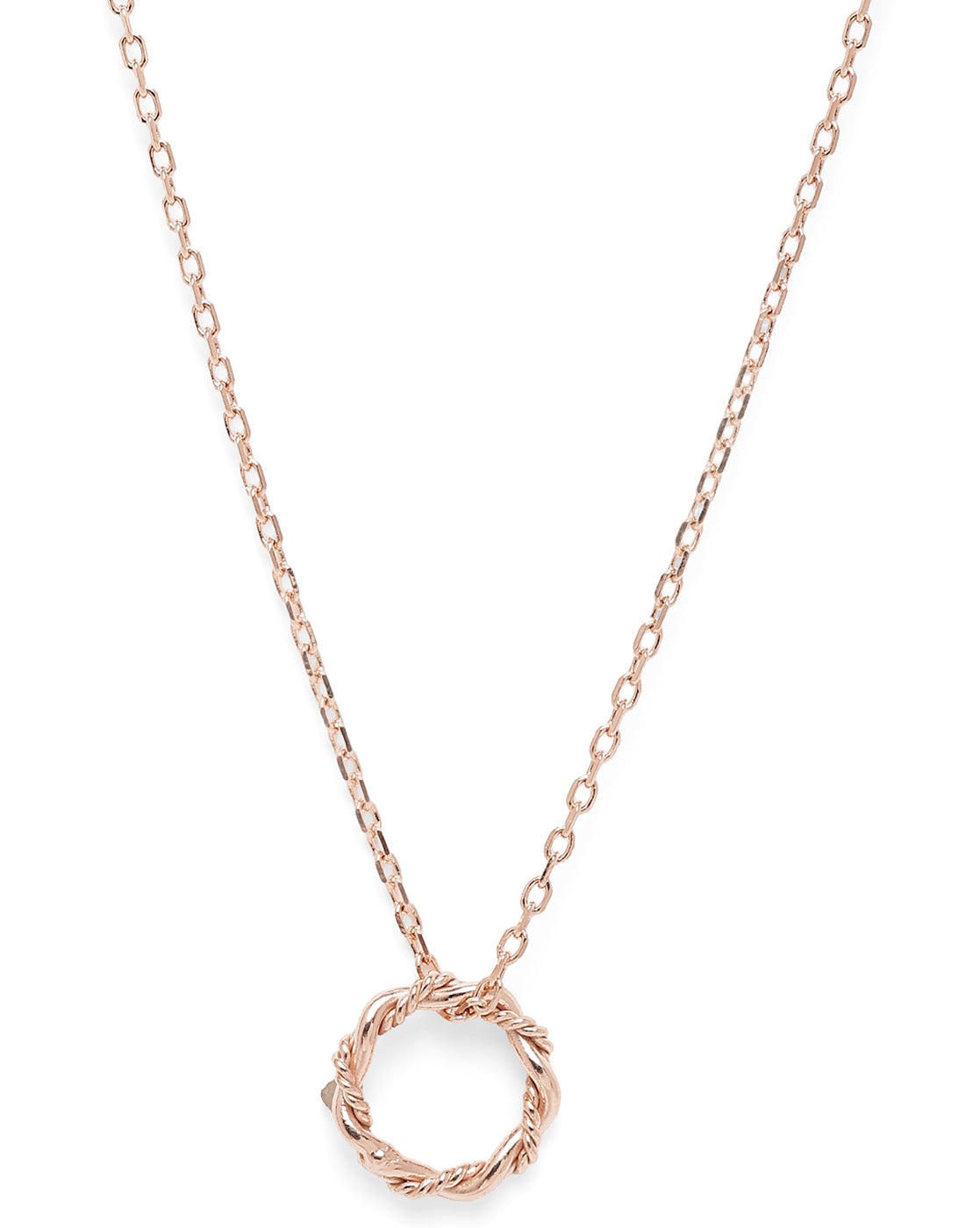 18kt Rose Gold Plated Twisted Halo Pendant Necklace
