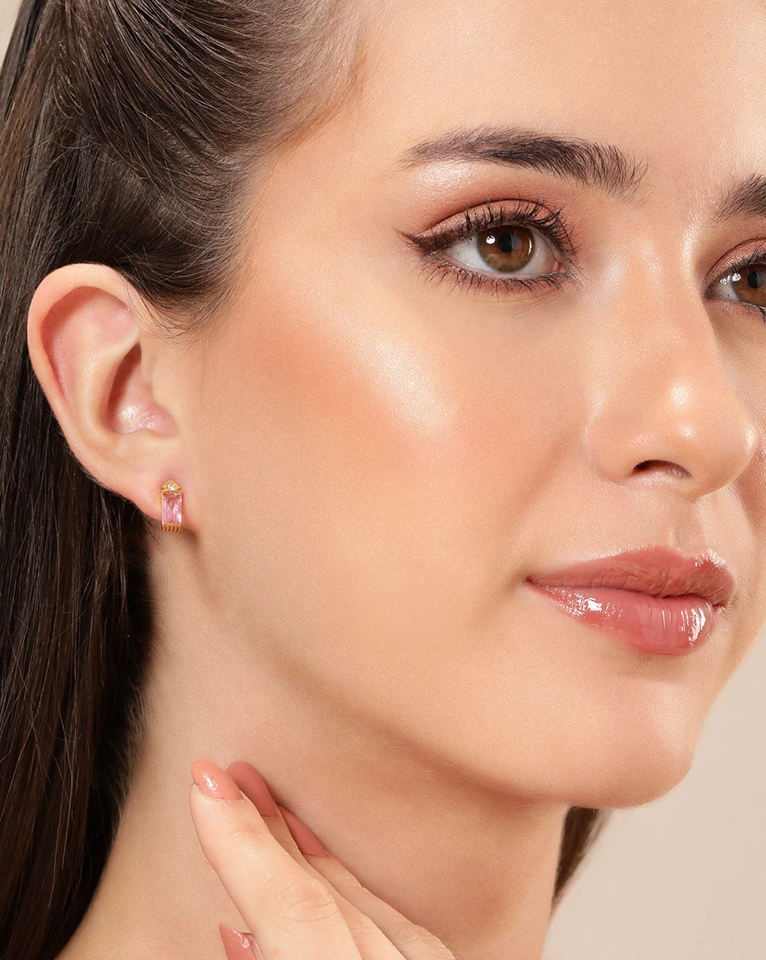 925 Sterling Silver 18kt Gold Plated CZ Mini Stud Earring