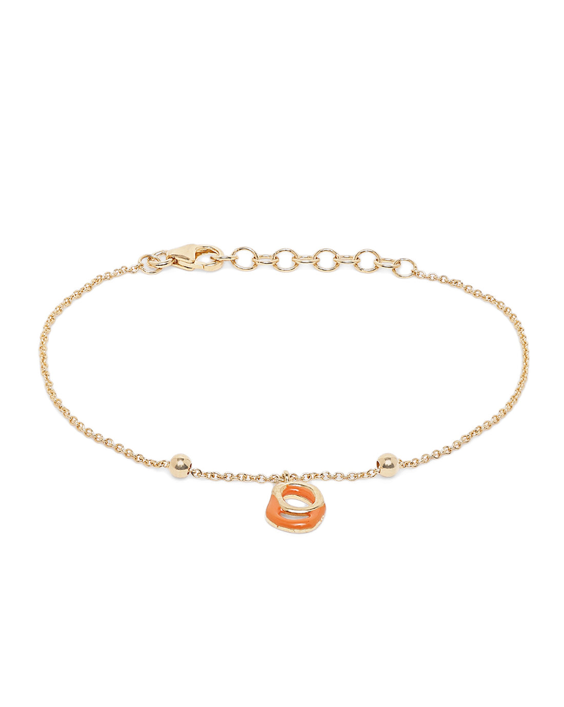 18kt Gold Plated Organic Enamel Charm Adjustable Bracelet