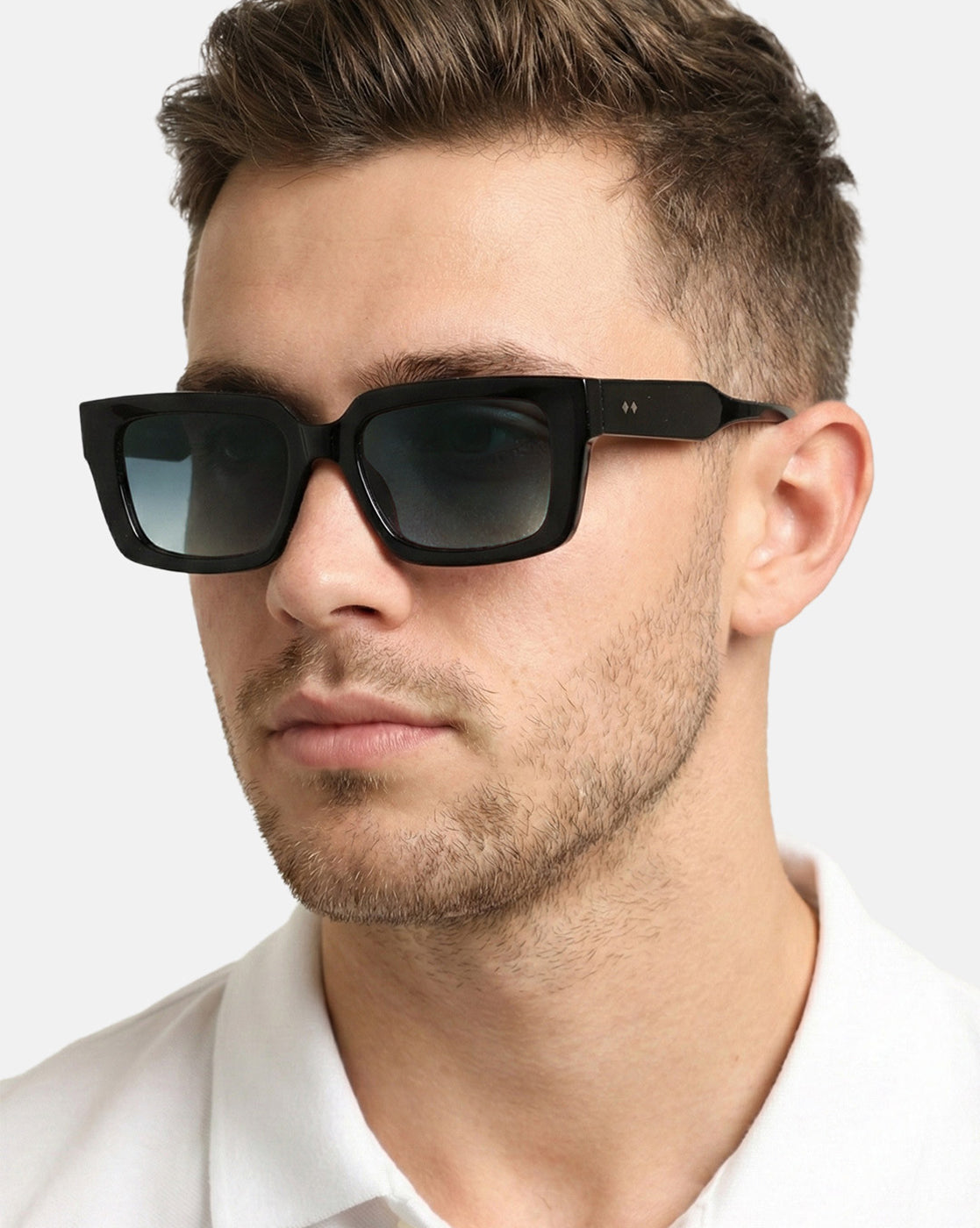 Unisex Black Toned Grey UV Protected Lens Square Sunglasses