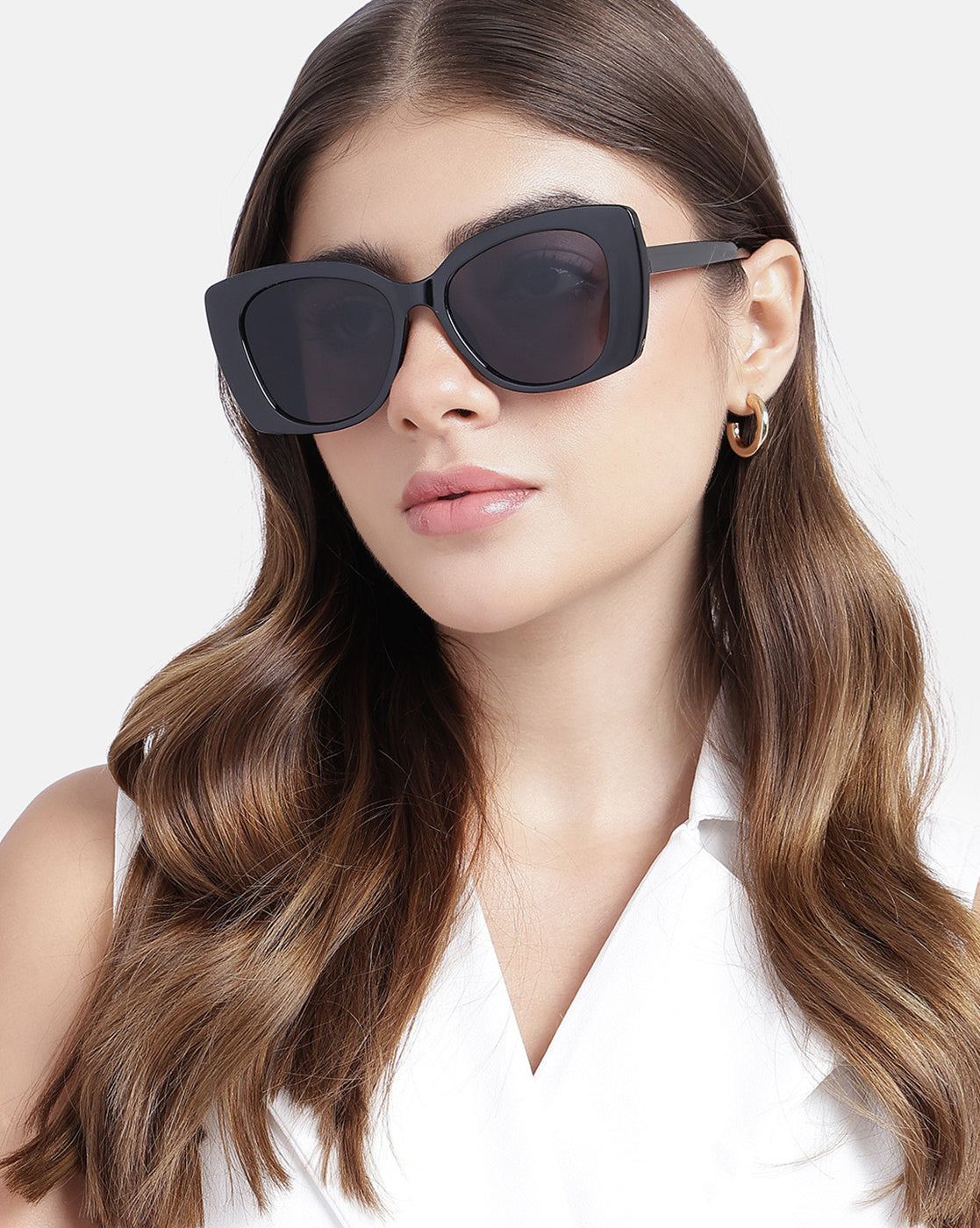 Women Black Toned UV Protected Black Lens Oversized Sunglasses