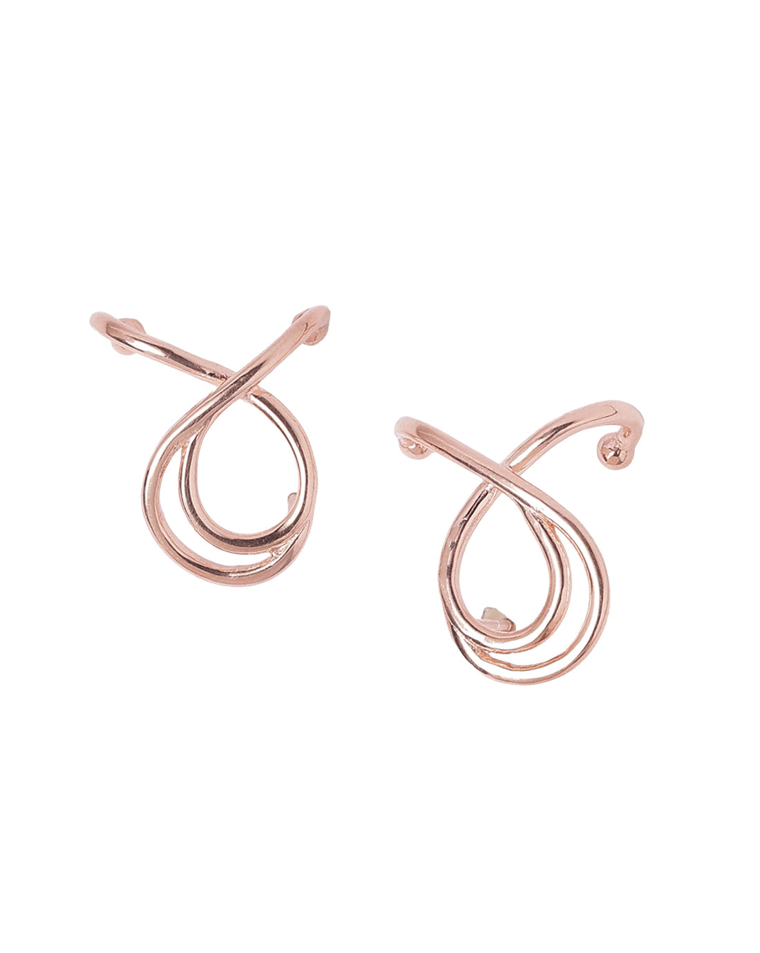 18kt Rose Gold Plated Crossover Cuff Earring