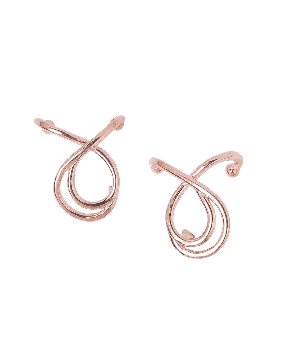 18kt Rose Gold Plated Crossover Cuff Earring