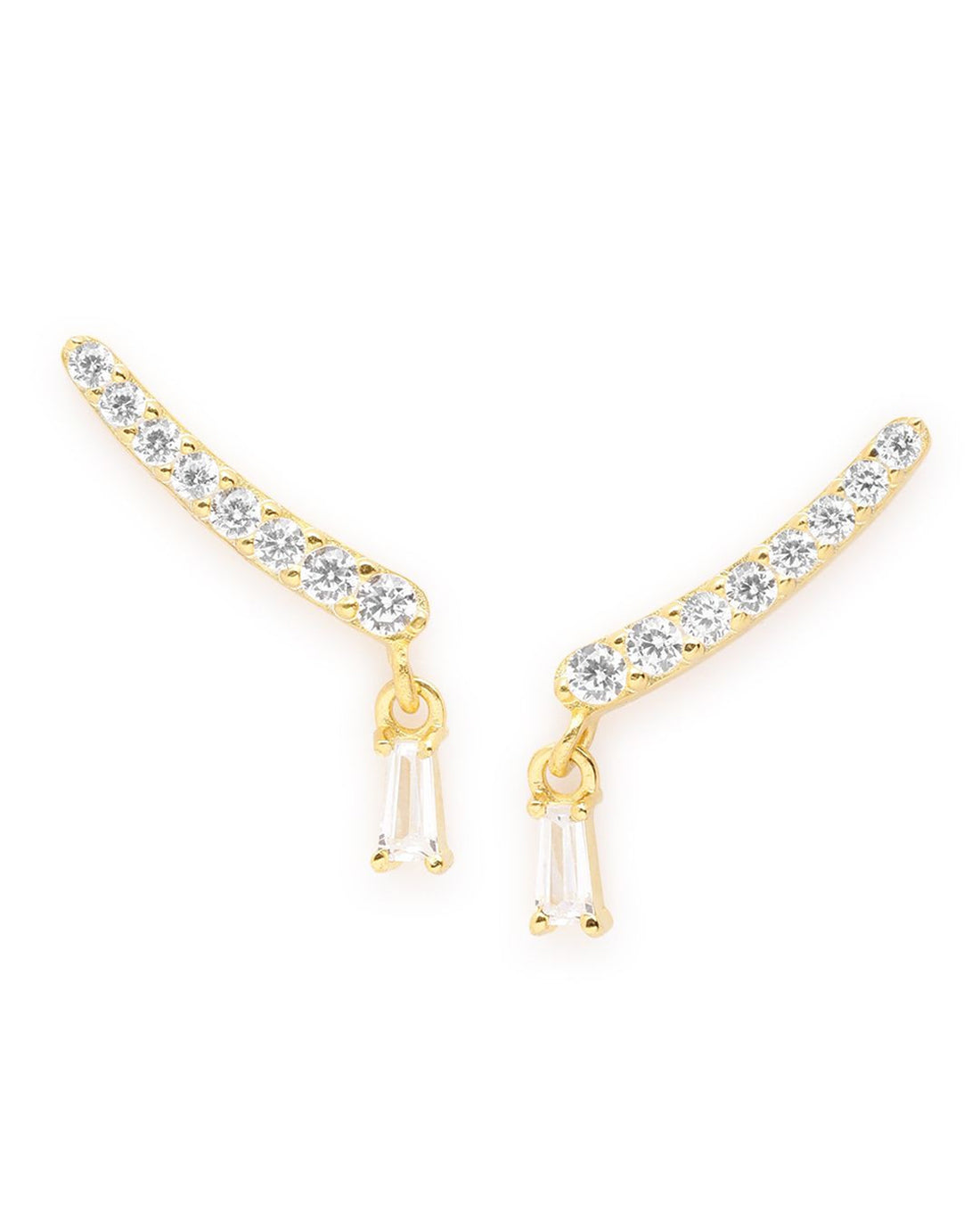 925 Sterling Silver 18kt Gold Plated CZ Ear Cuff Earring