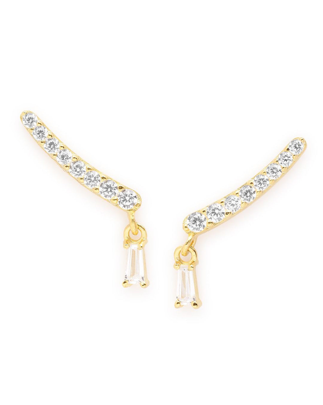 925 Sterling Silver 18kt Gold Plated CZ Ear Cuff Earring