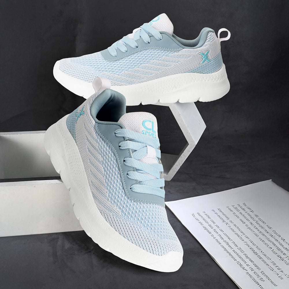Women Mesh Flyknit Technology Lace-Up Sports Shoes